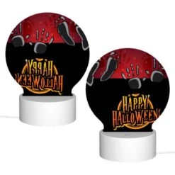 Round Acrylic Night Light, A Black And White Image Of A Happy Halloween Sign. 1 Round Acrylic Night Light, A Black And White Image Of A Happy Halloween Sign. -Acrylic Night Light Shop e7073863848960f7bd0a253af40663246d944a91