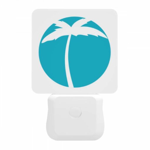 Night Light, A Blue Circle With A Palm Tree In It. -Acrylic Night Light Shop e707e0ac1e19595fc1cfa81f05d62af93fd1bfd3