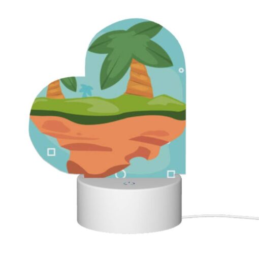 Love Acrylic Night Light, A Cartoon Image Of A Tropical Island With A Man Standing On It. -Acrylic Night Light Shop e738941b842689f34462537a95d3592537ea68b6