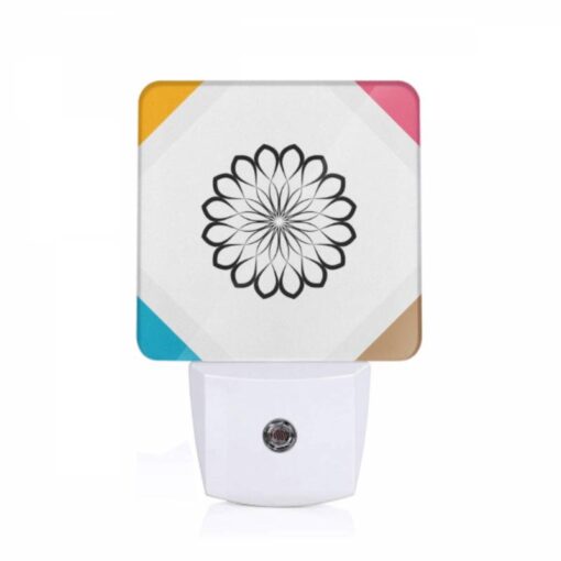 Night Light, A Black And White Flower On A White Background. -Acrylic Night Light Shop e83672931467a60f81952613b2a6cc17b0e2d3a5