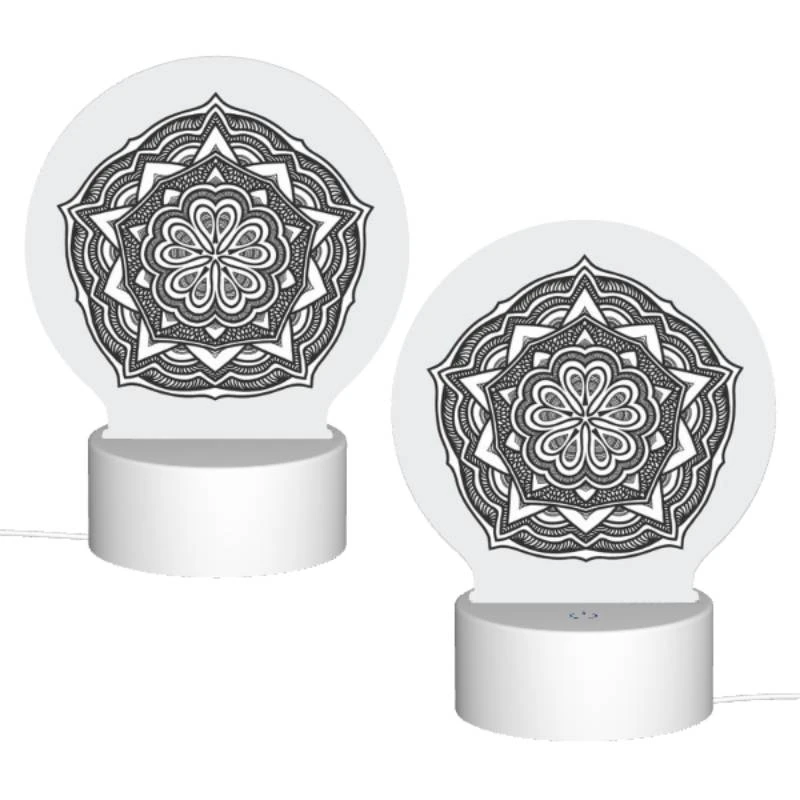 Round Acrylic Night Light, A black and white drawing of a flower. Round Acrylic Night Light, A Black And White Drawing Of A Flower. -Acrylic Night Light Shop e8dfb06bf2a55b82f13f55096d802f270a51a01c