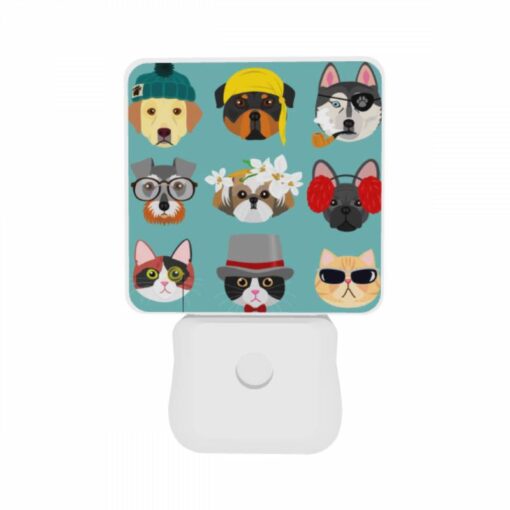 Night Light Set Of 2, A Collection Of Different Dog And Cat Faces. -Acrylic Night Light Shop e8f1efbff206e3c312f52d768780f9a6f7276852