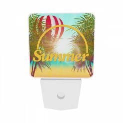 Night Light Set Of 2, A Colorful Hot Air Balloon Is Flying Over A Beach With A Yellow Sign That Says "Summer." -Acrylic Night Light Shop e9ce351777e72d2aac3522b7e05afb05d28930ec