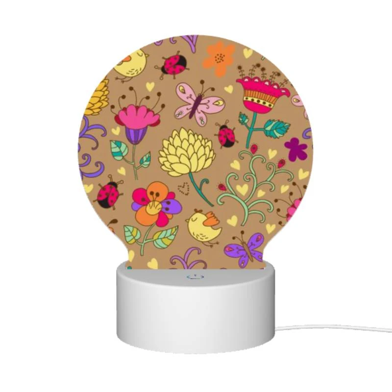 Round Acrylic Night Light, A colorful floral pattern with a variety of flowers and birds. Round Acrylic Night Light, A Colorful Floral Pattern With A Variety Of Flowers And Birds. -Acrylic Night Light Shop ea625327caa66d6d9b644deeb16b87f4a3712bf6