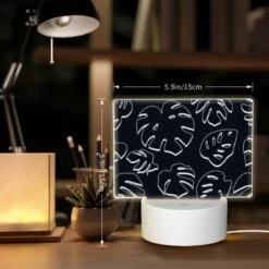Rectangular Acrylic Night Light, A Pattern Of Leaves On A Black Background. -Acrylic Night Light Shop ea65c2ad6a70edb069b5a5ec3952c3019a123b78