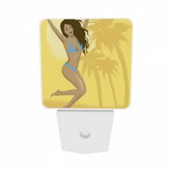 Night Light Set Of 2, A Woman Wearing A Blue Bikini Is Jumping In The Air. -Acrylic Night Light Shop eb0dc8c5e5c457d1939e8e21ccab8d599958d1ef