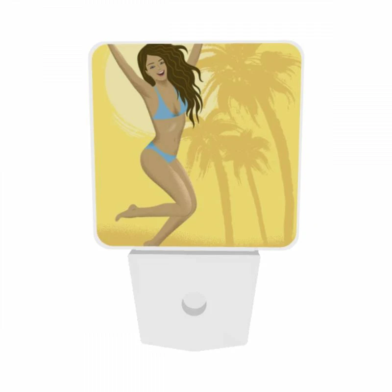 Night Light Set of 2, A woman wearing a blue bikini is jumping in the air. Night Light Set Of 2, A Woman Wearing A Blue Bikini Is Jumping In The Air. -Acrylic Night Light Shop eb0dc8c5e5c457d1939e8e21ccab8d599958d1ef