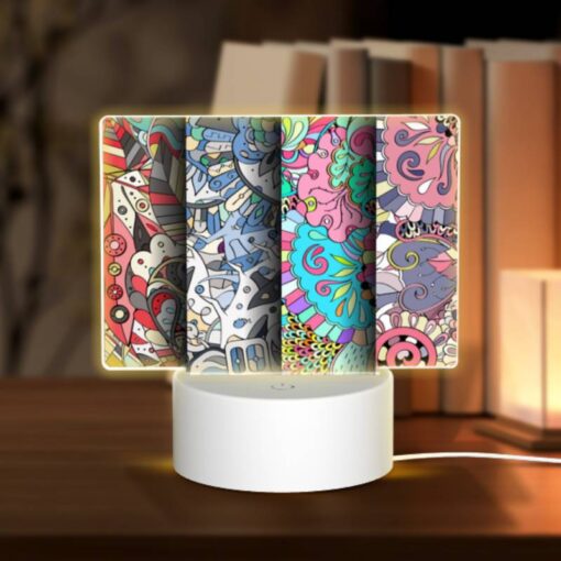 Rectangular Acrylic Night Light, Four Colorful And Artistic Designs Are Displayed Side By Side. -Acrylic Night Light Shop ebdec04f8bd4ddb23ede4f2c59ce4846e303264e