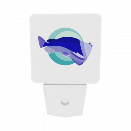Night Light Set Of 2, A Blue And White Fish With A Circle Around It. -Acrylic Night Light Shop ebf49144a947a02fda7394637cbb6c1b8f0dd6ab