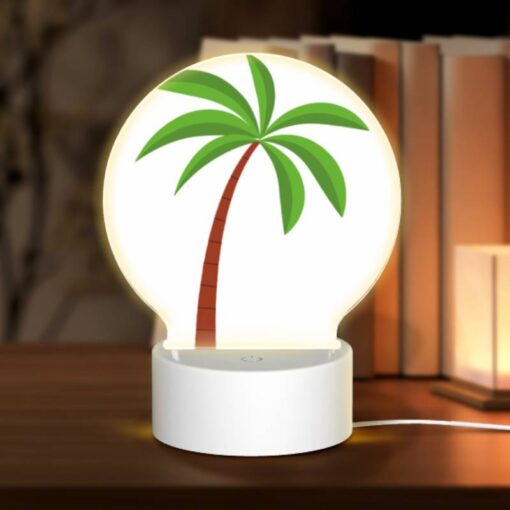 Round Acrylic Night Light, A Green And Brown Palm Tree. -Acrylic Night Light Shop ec1526344af874e26f395f7241a25d622847420f