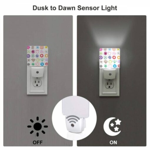 Night Light Set Of 2, A Collection Of Flower Icons In Various Colors. -Acrylic Night Light Shop ecc2fbbde1373d037c81af3ed10f7c7079a9c725
