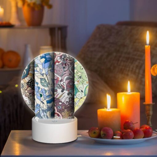 Round Acrylic Night Light, Four Different Colored Designs Of A Flower. -Acrylic Night Light Shop edd3482313c9e237cb2a80f45cc6e399174a9e52