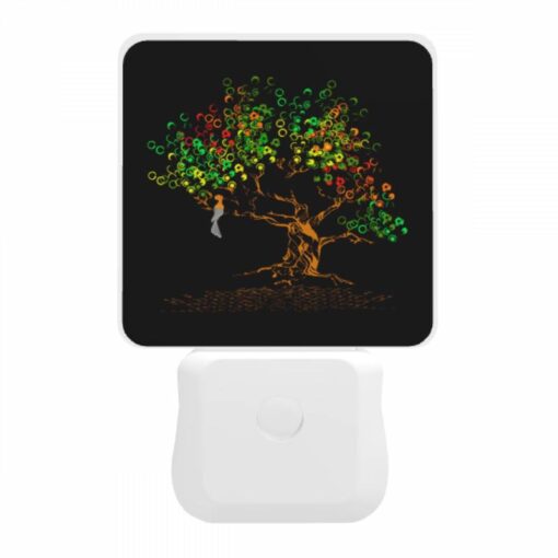 Night Light, A Woman Is Sitting In A Tree With A Colorful Background. -Acrylic Night Light Shop ee4f1e62c7bb4cad8a5a9854a9d96db33dad1ce2