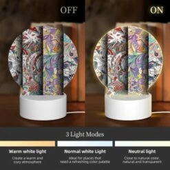Round Acrylic Night Light, Four Different Colored Designs Of Flowers. -Acrylic Night Light Shop ee8a52ddc8690a71895b75c29812b9e54bb5a850