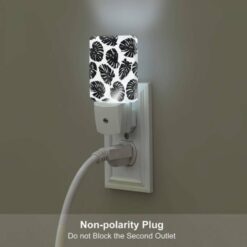 Night Light Set Of 2, A Pattern Of Black And White Leaves. -Acrylic Night Light Shop ee8df4cd709d76e22b45769afb8d2b227177f98a