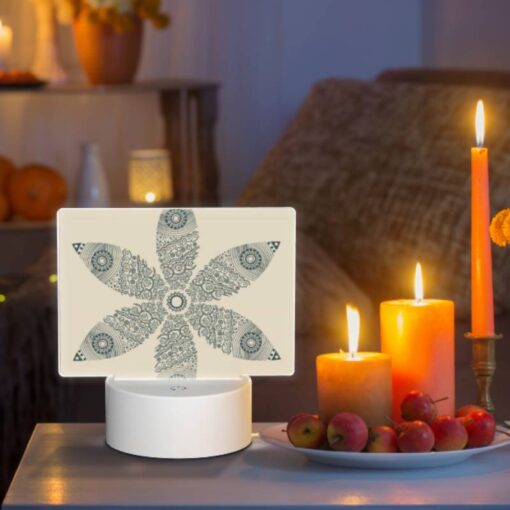 Rectangular Acrylic Night Light, A Black And White Drawing Of A Flower. -Acrylic Night Light Shop eecdd6e1291813e78f658008eea8c209643bd50f