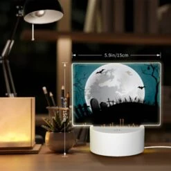 Rectangular Acrylic Night Light, A Halloween Scene With A Moon -Acrylic Night Light Shop eef1eb35bec4957bb48bff082114dfb6d6f0cf34
