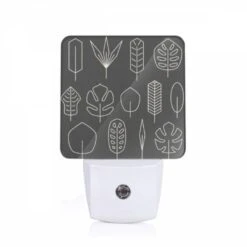 Night Light, A Collection Of Leaves In Various Shapes And Sizes.