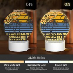 Round Acrylic Night Light, A Colorful Poster Advertising Venice Beach -Acrylic Night Light Shop ef28d38e6ca17844354519d66681df982324acd9