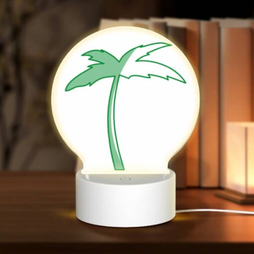 Round Acrylic Night Light, A Green Palm Tree With A White Trunk. -Acrylic Night Light Shop ef55d74108a3d584a80a1058bbd5f59628e8d042