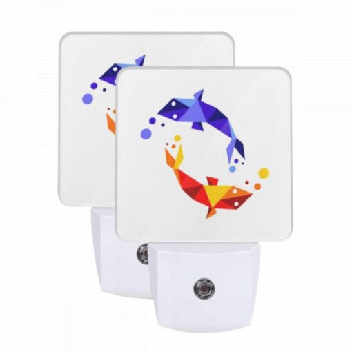 Night Light Set Of 2, A Red And Yellow Fish Swimming In The Ocean. -Acrylic Night Light Shop efc60ce414d9d0f131bf3c2f29b28152b1c75a58