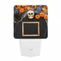 Night Light, A Black Frame With A Skull And Pumpkins In The Background. -Acrylic Night Light Shop f065642e29457f2431b67856bb2cf52676359432