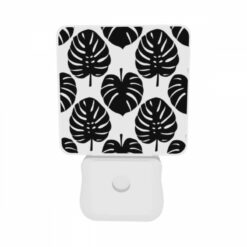 Night Light Set Of 2, A Pattern Of Leaves On A Black And White Background. -Acrylic Night Light Shop f114940cea14dfb61a723dd5e1d88ed5ed3a9db6
