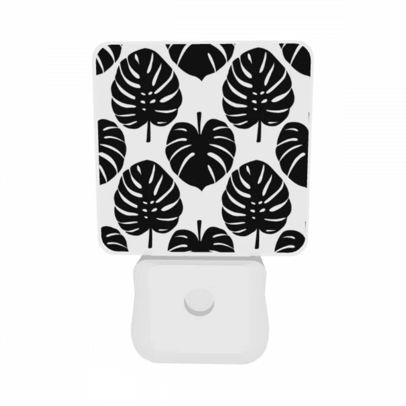 Night Light Set of 2, A pattern of leaves on a black and white background. Night Light Set Of 2, A Pattern Of Leaves On A Black And White Background. -Acrylic Night Light Shop f114940cea14dfb61a723dd5e1d88ed5ed3a9db6