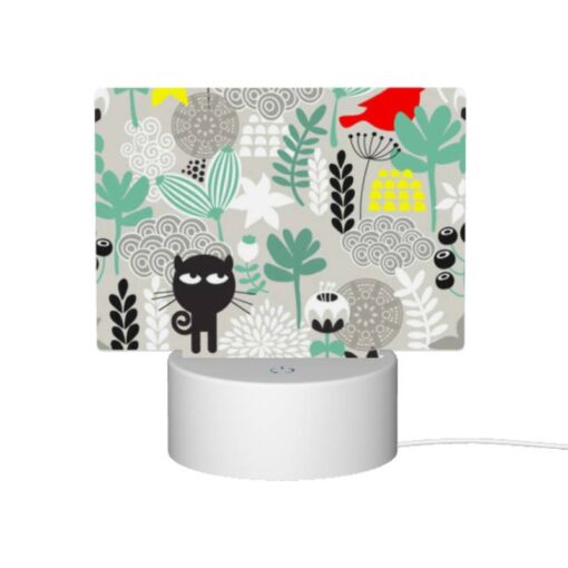 Rectangular Acrylic Night Light, A Black Cat With A Yellow Bird On Its Head. -Acrylic Night Light Shop f1690e0e2c61c8658add324117a24820845a5881