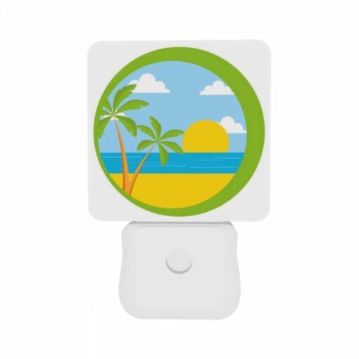 Night Light Set Of 2, A Sunset Over The Ocean With Palm Trees In The Foreground. -Acrylic Night Light Shop f18bd73e75f27fb999ebd0ec2633bf91ed161ea5