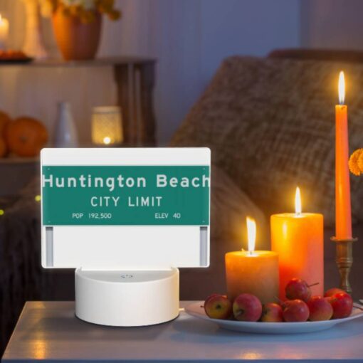 Rectangular Acrylic Night Light, A Green Sign That Says Huntington Beach City Limit. -Acrylic Night Light Shop f1e744bfce00f0e5890c0925b6596a80cb728501