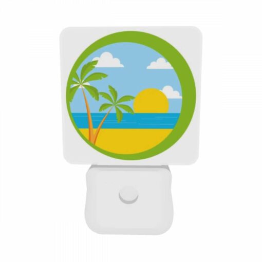 Night Light Set Of 2, A Sunset Over The Ocean With Palm Trees In The Foreground. -Acrylic Night Light Shop f29d8cd71969c28198fa592a6960f01344274eea