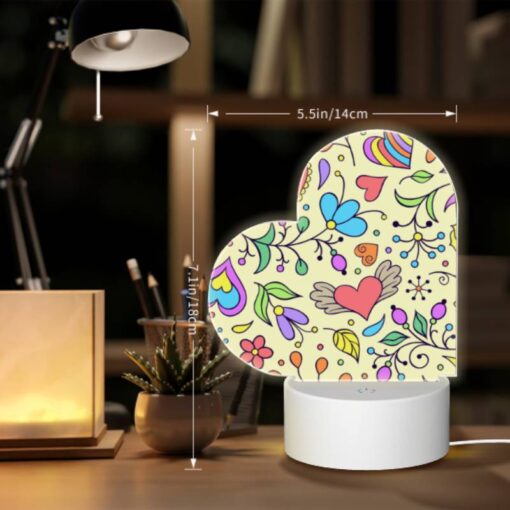 Love Acrylic Night Light, A Colorful Floral Pattern With Hearts And Flowers. -Acrylic Night Light Shop f2c2ed23ab85a05ef2074bfcf563903ceacb888d