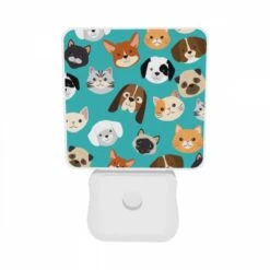 Night Light Set Of 2, A Collection Of Cute Cat And Dog Faces. -Acrylic Night Light Shop f2cd53687015d0898f387cedc270f4a9caa8b228