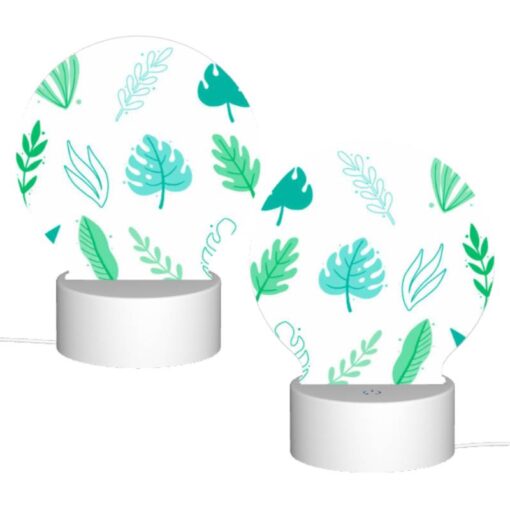 Round Acrylic Night Light, A Collection Of Green Leaves And Tree Branches. -Acrylic Night Light Shop f34df8ef1b18a75af47473e36efc4fc540affb0c