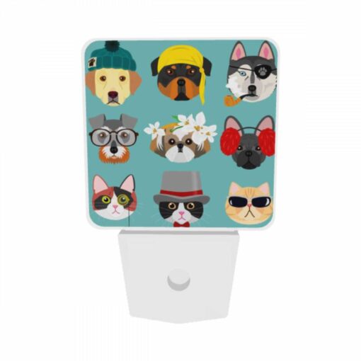 Night Light Set Of 2, A Collection Of Different Dog And Cat Faces. -Acrylic Night Light Shop f3a8e464d1f174d99a73756791326d0cacc719ff