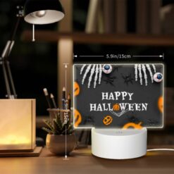 Rectangular Acrylic Night Light, A Halloween Poster With A Spider Web And Skeletons. -Acrylic Night Light Shop f3ba64ace7384c699acd2365e1d0c6266045e446