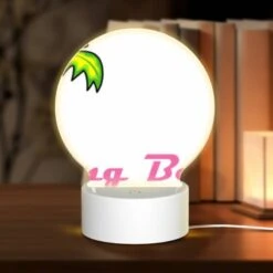 Round Acrylic Night Light, A Picture Of A Palm Tree With The Words "Long Beach" Written Underneath It.