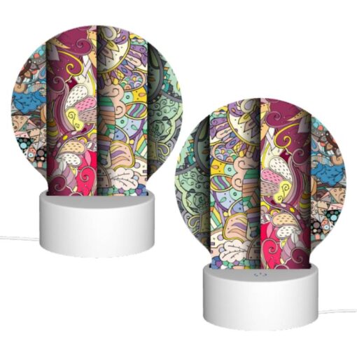 Round Acrylic Night Light, Four Different Colored Designs Of A Flower. -Acrylic Night Light Shop f4b24395bbe23576913a0bb75fe7b6d051419968