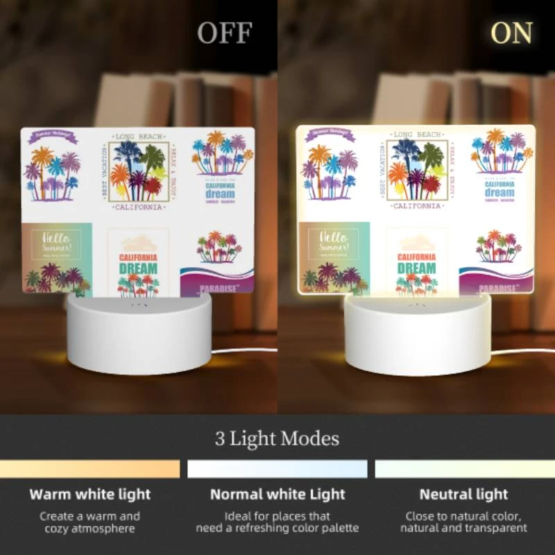 Rectangular Acrylic Night Light, A collection of postcards featuring California and tropical destinations. Rectangular Acrylic Night Light, A Collection Of Postcards Featuring California And Tropical Destinations. -Acrylic Night Light Shop f5339828ad206bb3a930c93ad9d859b222a4ff83