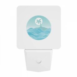 Night Light, A Blue And White Ocean With A Palm Tree In The Middle. -Acrylic Night Light Shop f564545f4aa571ebee07e13209aea543bece5f0d