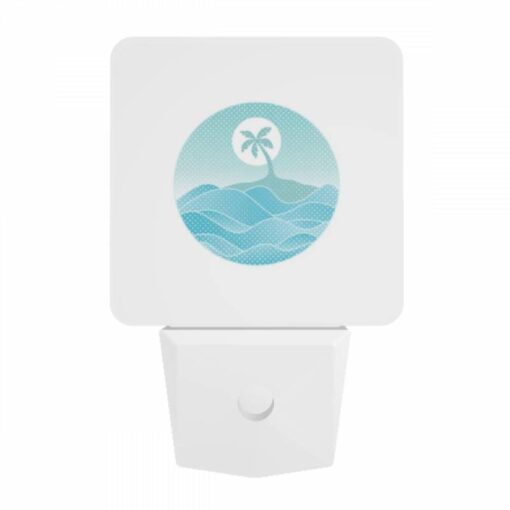 Night Light, A Blue And White Ocean With A Palm Tree In The Middle. -Acrylic Night Light Shop f564545f4aa571ebee07e13209aea543bece5f0d