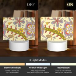 Rectangular Acrylic Night Light, A Colorful Flower Design With A Yellow Bowl In The Center. -Acrylic Night Light Shop f56564b286aad054b7aa4608d4cefc630a9cb0fb