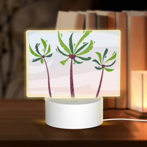 Rectangular Acrylic Night Light, Three Palm Trees Are Standing In The Sand. -Acrylic Night Light Shop f5733c0e41287d662f37235e3dddf44a493b6bd5