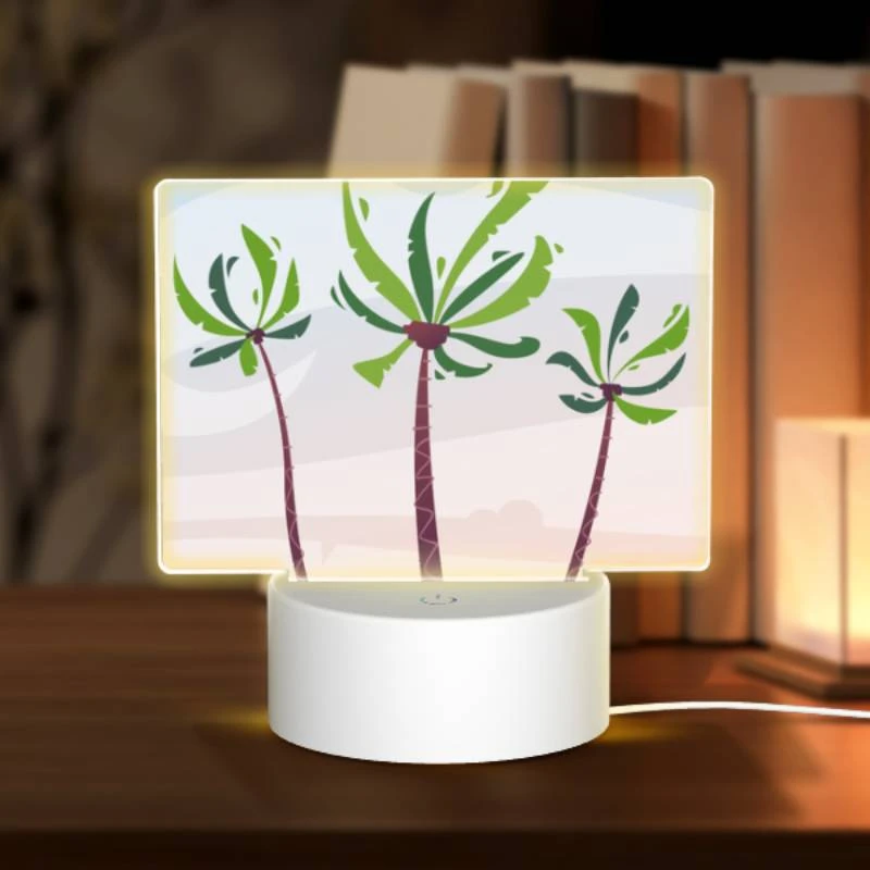 Rectangular Acrylic Night Light, Three palm trees are standing in the sand. Rectangular Acrylic Night Light, Three Palm Trees Are Standing In The Sand. -Acrylic Night Light Shop f5733c0e41287d662f37235e3dddf44a493b6bd5