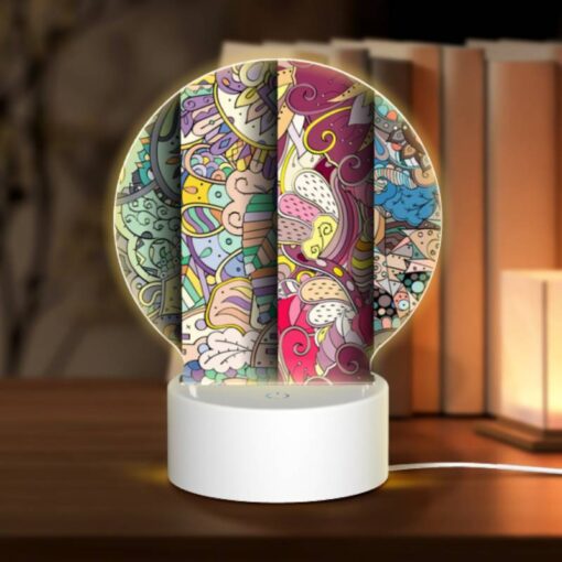 Round Acrylic Night Light, Four Different Colored Designs Of A Flower. -Acrylic Night Light Shop f5872cf23a64087a055ed5081352965582fd7f60