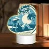 Love Acrylic Night Light, A Woman In A Hat Is Sitting On A Beach.