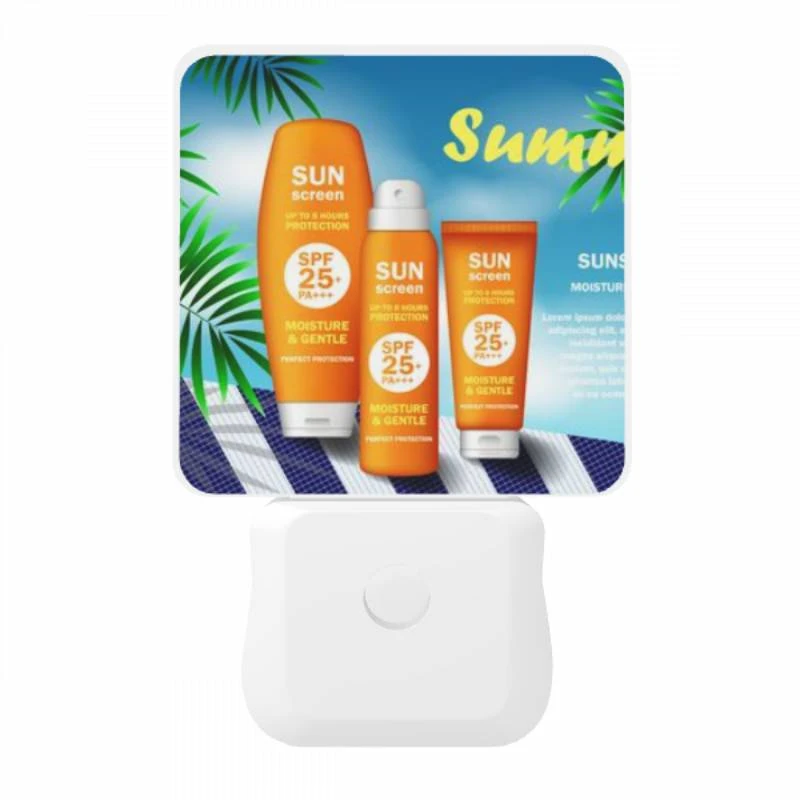 Night Light, A bottle of sunscreen is shown on a blue and white background. Night Light, A Bottle Of Sunscreen Is Shown On A Blue And White Background. -Acrylic Night Light Shop f5bd1ab9a79e7694cca7570ea731d70bf9dbb3a1