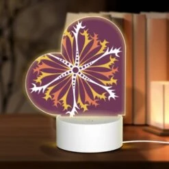 Love Acrylic Night Light, A Colorful Flower Design With Orange
