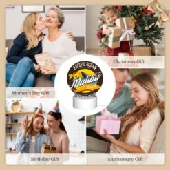 Round Acrylic Night Light, A Logo For Malibu Surf Rider Beach. -Acrylic Night Light Shop f5f12944bc33844f30dc7e9a93266a690fc9b10b